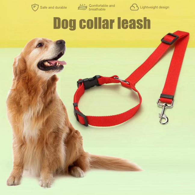 Removable Dog Car Seat Belt Adjustable Dog Seatbelt Harness Pet Car Restraint System Secures to Vehicle Headrest for Small Medium Large Dogs 