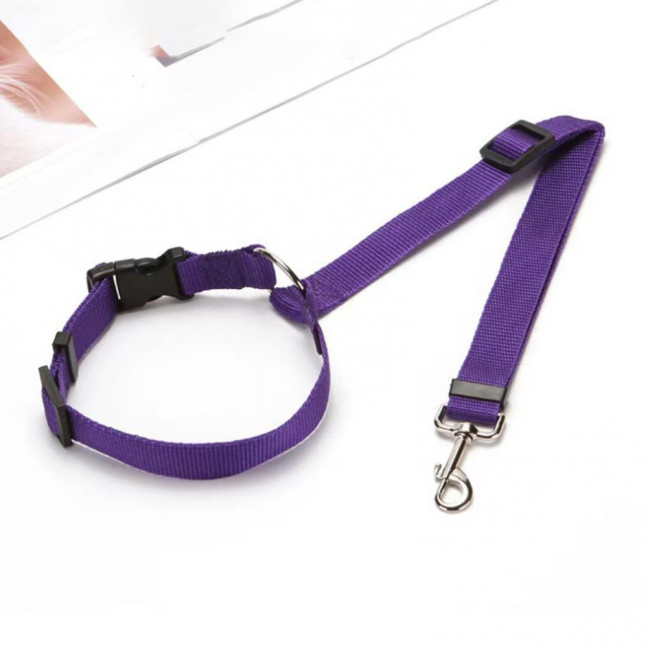 Removable Dog Car Seat Belt Adjustable Dog Seatbelt Harness Pet Car Restraint System Secures to Vehicle Headrest for Small Medium Large Dogs 