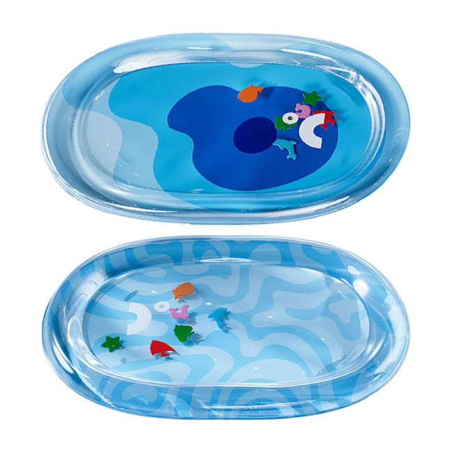 Pet Water Bed Water-Filled Cat Cooling Pad Sensory Pet Cooling Bed with Floating Fish Interactive Play Mat for Summer Indoor Dogs Cats