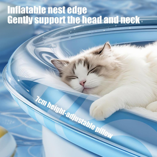 Pet Water Bed Water-Filled Cat Cooling Pad Sensory Pet Cooling Bed with Floating Fish Interactive Play Mat for Summer Indoor Dogs Cats