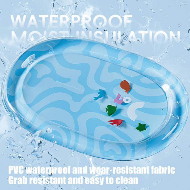 Pet Water Bed Water-Filled Cat Cooling Pad Sensory Pet Cooling Bed with Floating Fish Interactive Play Mat for Summer Indoor Dogs Cats