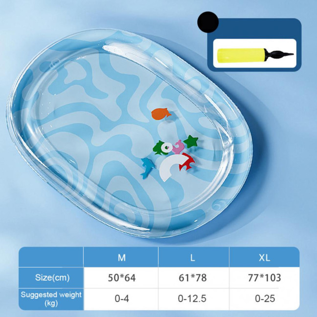 Pet Water Bed Water-Filled Cat Cooling Pad Sensory Pet Cooling Bed with Floating Fish Interactive Play Mat for Summer Indoor Dogs Cats