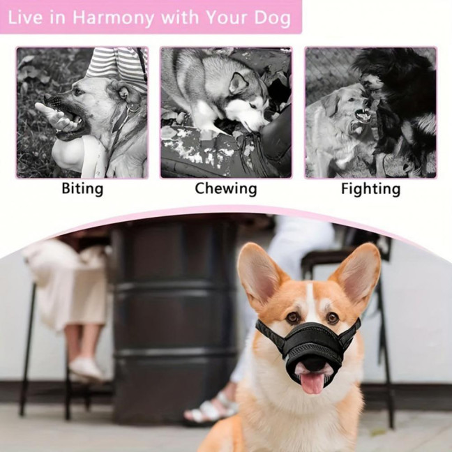 Large Dog Muzzle Breathable Soft Mesh Mouth Guard Adjustable No Bark Muzzles to Prevent Biting Comfortable Dog Mouth Cover Large Dog Muzzle Breathable Soft Mesh Mouth Guard Adjustable No Bark Muzzles to Prevent Biting Comfortable Dog Mouth Cover