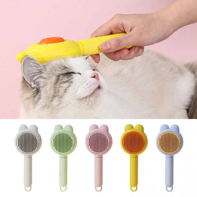 Self Cleaning Slicker Brush Pet Grooming Shedding Brush Gentle Pet Undercoat Hair Remover Comb for Long And Short Cats Dogs 