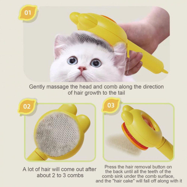 Self Cleaning Slicker Brush Pet Grooming Shedding Brush Gentle Pet Undercoat Hair Remover Comb for Long And Short Cats Dogs 