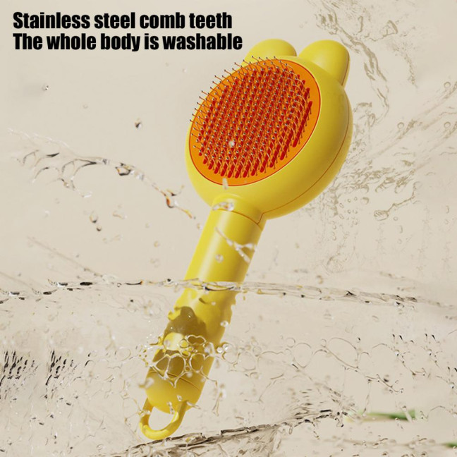 Self Cleaning Slicker Brush Pet Grooming Shedding Brush Gentle Pet Undercoat Hair Remover Comb for Long And Short Cats Dogs 