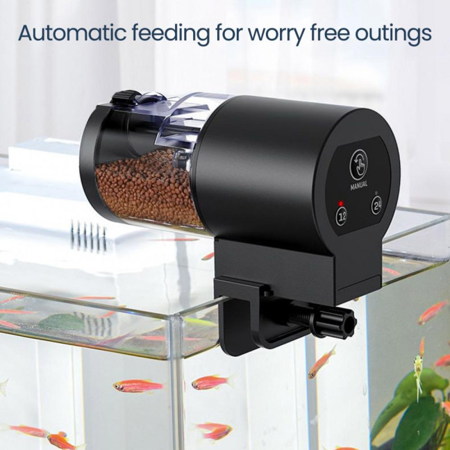 Automatic Fish Feeder for Aquarium Auto Fish Food Dispenser with Timer for Small Tank Betta Turtle Battery Operated Feeding Device for Flakes Pellet
