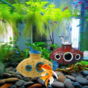 Hollow Submarine Fish Tank Decoration Aquarium Shrimp Hideout Small Fish Breeding Cave Shelter for Shrimp Betta Lizards