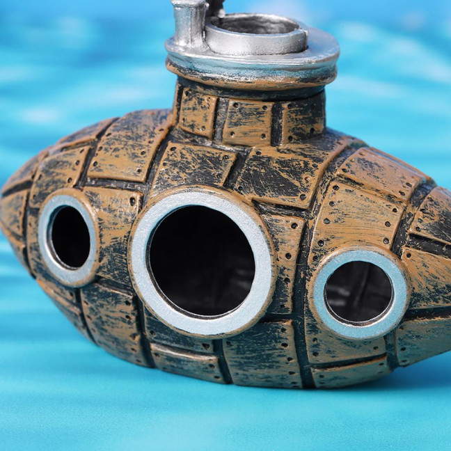 Hollow Submarine Fish Tank Decoration Aquarium Shrimp Hideout Small Fish Breeding Cave Shelter for Shrimp Betta Lizards