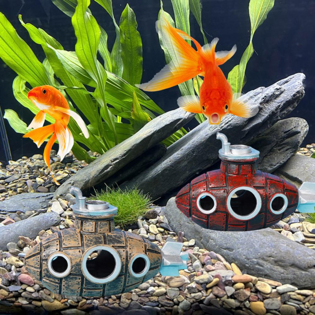 Hollow Submarine Fish Tank Decoration Aquarium Shrimp Hideout Small Fish Breeding Cave Shelter for Shrimp Betta Lizards