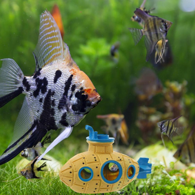 Hollow Submarine Fish Tank Decoration Aquarium Shrimp Hideout Small Fish Breeding Cave Shelter for Shrimp Betta Lizards