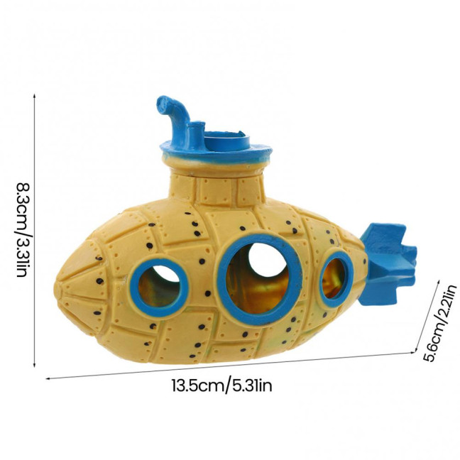 Hollow Submarine Fish Tank Decoration Aquarium Shrimp Hideout Small Fish Breeding Cave Shelter for Shrimp Betta Lizards