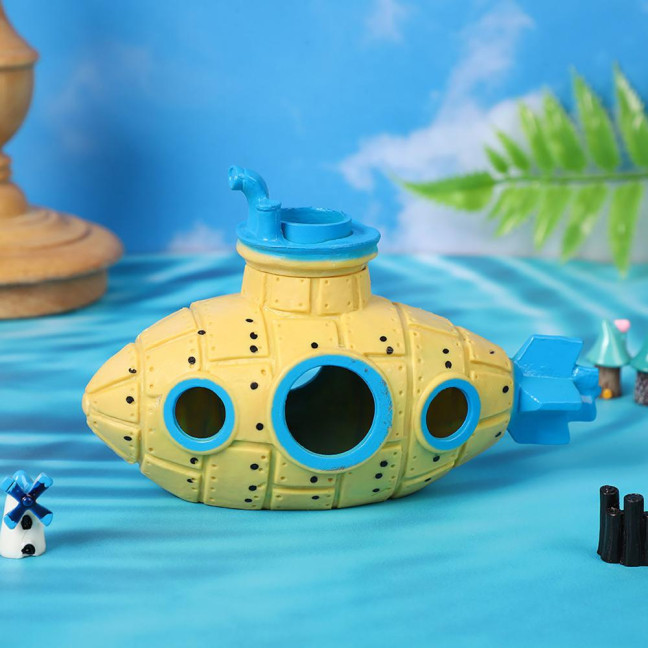 Hollow Submarine Fish Tank Decoration Aquarium Shrimp Hideout Small Fish Breeding Cave Shelter for Shrimp Betta Lizards