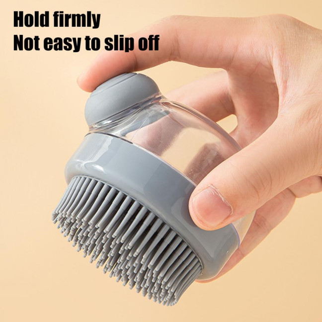 1/3Pcs Pet Bath Brush with Shampoo Dispenser Ergonomic Massage Actions All-in-one Deep Cleaning Shower Brush