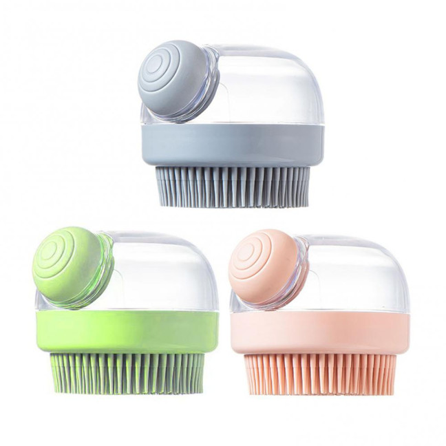 1/3Pcs Pet Bath Brush with Shampoo Dispenser Ergonomic Massage Actions All-in-one Deep Cleaning Shower Brush