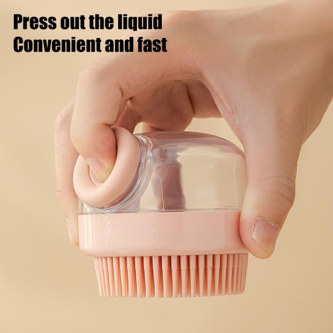 1/3Pcs Pet Bath Brush with Shampoo Dispenser Ergonomic Massage Actions All-in-one Deep Cleaning Shower Brush