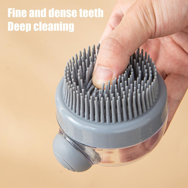 1/3Pcs Pet Bath Brush with Shampoo Dispenser Ergonomic Massage Actions All-in-one Deep Cleaning Shower Brush