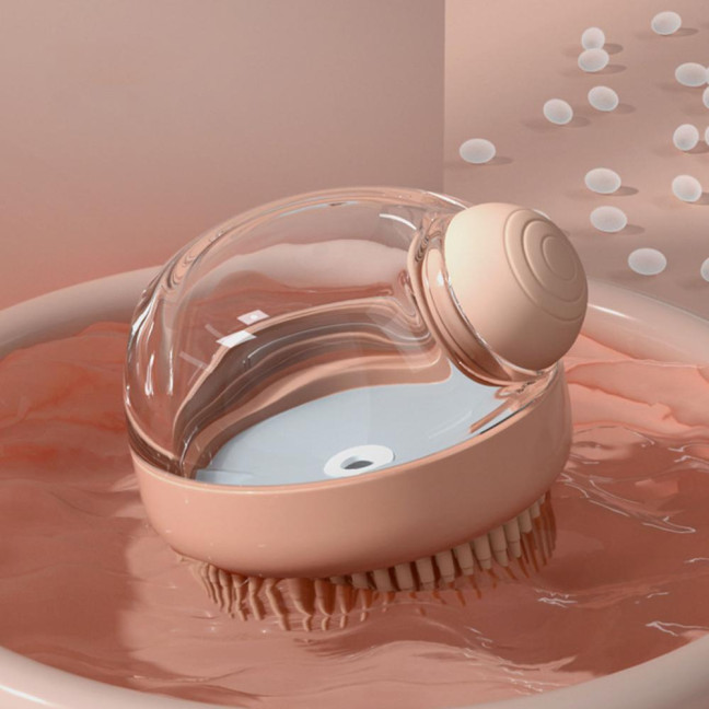 1/3Pcs Pet Bath Brush with Shampoo Dispenser Ergonomic Massage Actions All-in-one Deep Cleaning Shower Brush