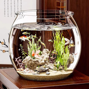 Plastic Fish Bowls Round Clear Goldfish Bowl Multi-functional Aquarium Hydroponic Planter Floral Container for Table Centerpiece Home Decor