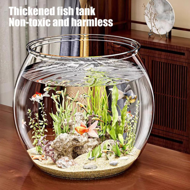 Plastic Fish Bowls Round Clear Goldfish Bowl Multi-functional Aquarium Hydroponic Planter Floral Container for Table Centerpiece Home Decor