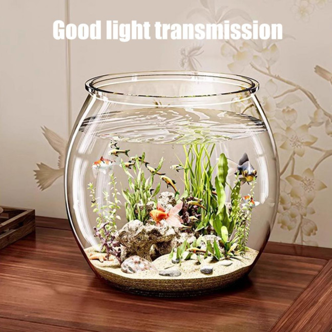 Plastic Fish Bowls Round Clear Goldfish Bowl Multi-functional Aquarium Hydroponic Planter Floral Container for Table Centerpiece Home Decor
