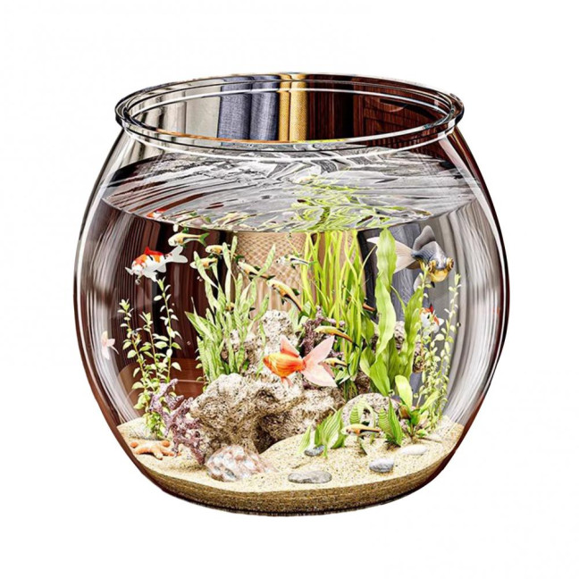 Plastic Fish Bowls Round Clear Goldfish Bowl Multi-functional Aquarium Hydroponic Planter Floral Container for Table Centerpiece Home Decor