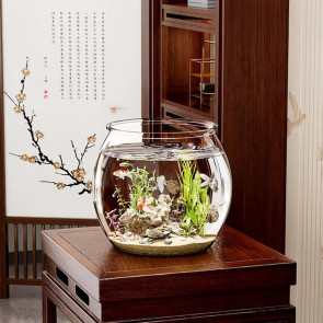 Plastic Fish Bowls Round Clear Goldfish Bowl Multi-functional Aquarium Hydroponic Planter Floral Container for Table Centerpiece Home Decor