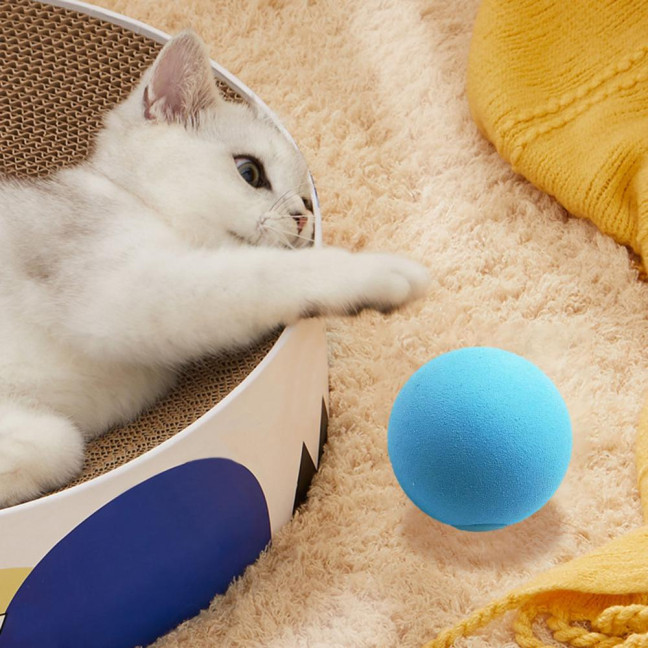 Chirping Ball Cat Toy Fluffy Plush Balls with Sound Interactive Pom Pom Balls Kitten Kicker Toy with Catnip for Indoor Cats