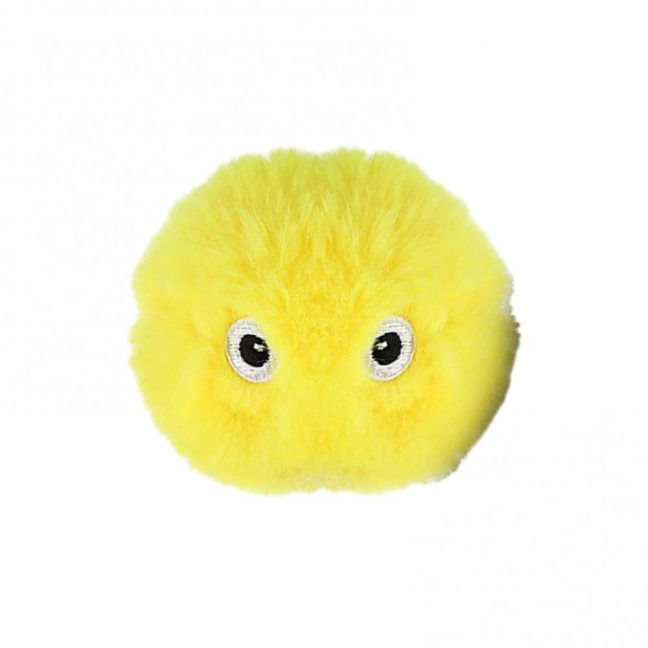 Chirping Ball Cat Toy Fluffy Plush Balls with Sound Interactive Pom Pom Balls Kitten Kicker Toy with Catnip for Indoor Cats