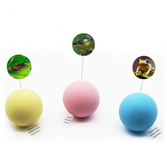 Chirping Ball Cat Toy Fluffy Plush Balls with Sound Interactive Pom Pom Balls Kitten Kicker Toy with Catnip for Indoor Cats