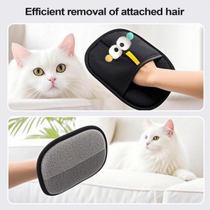 Pet Hair Remover Gloves Electrostatic Pet Hair Removal Gloves for Couch Carpet Car Seat Cartoon Design Reusable Grooming Glove for Cats Dogs