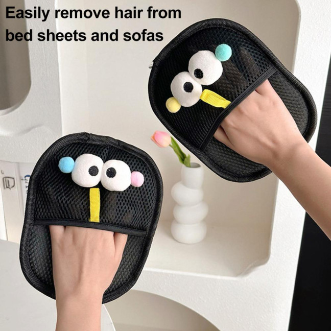 Pet Hair Remover Gloves Electrostatic Pet Hair Removal Gloves for Couch Carpet Car Seat Cartoon Design Reusable Grooming Glove for Cats Dogs