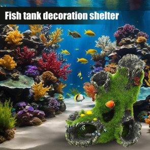 Simulation Tree Trunk Aquarium Decoration Moss Fish Shrimp Hideout Resin Cave House Shelter Aquarium Landscaping Fish Tank Accessories 