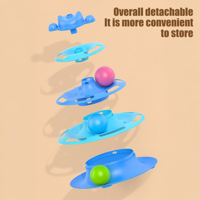 Turntable Tower Cat Toy 3-Tier Roller Track Toy with Spinning Balls Interactive Self Play Cat Teaser for Bored Indoor Adult Cats Turntable Tower Cat Toy 3-Tier Roller Track Toy with Spinning Balls Interactive Self Play Cat Teaser for Bored Indoor Adult Cats