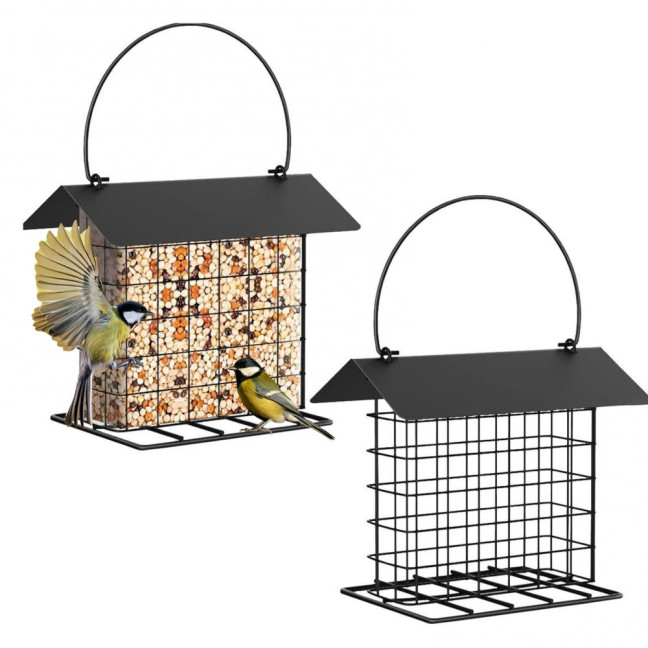 Suet Feeder for Outside Hanging Metal Suet Cake Holder Weatherproof Single Suet Cage Birds Feeder for Wild Birds Woodpecker