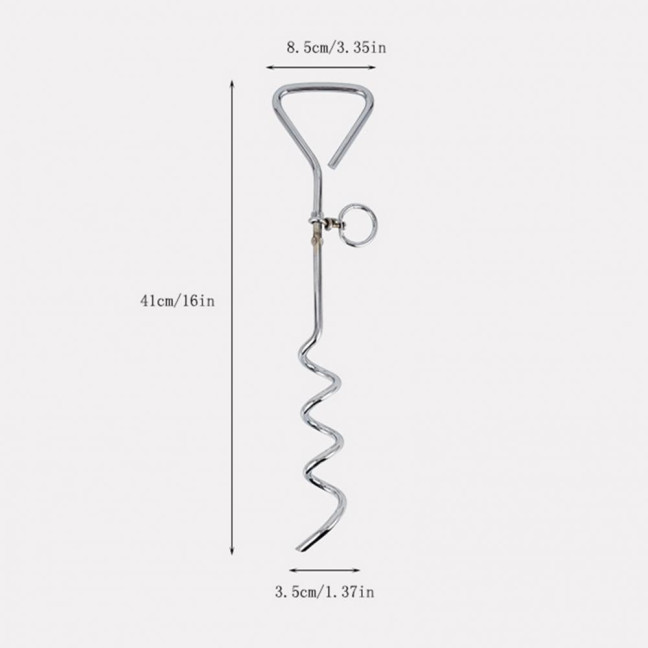 Dog Tie Out Stake Heavy Duty Stainless Steel Swivel Ground Stake Anti-rust Outdoor Tethering Tool for All Cable Leash Chain Camping Yard 