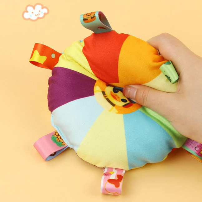 Flying Disc Soft Dog Toy Rainbow Plush Flying Saucer Pet Toss Toy with Bell Interactive Outdoor Training Puppy Chew Toy for Small Medium Large Dogs