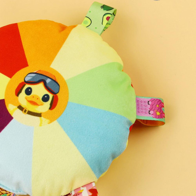 Flying Disc Soft Dog Toy Rainbow Plush Flying Saucer Pet Toss Toy with Bell Interactive Outdoor Training Puppy Chew Toy for Small Medium Large Dogs