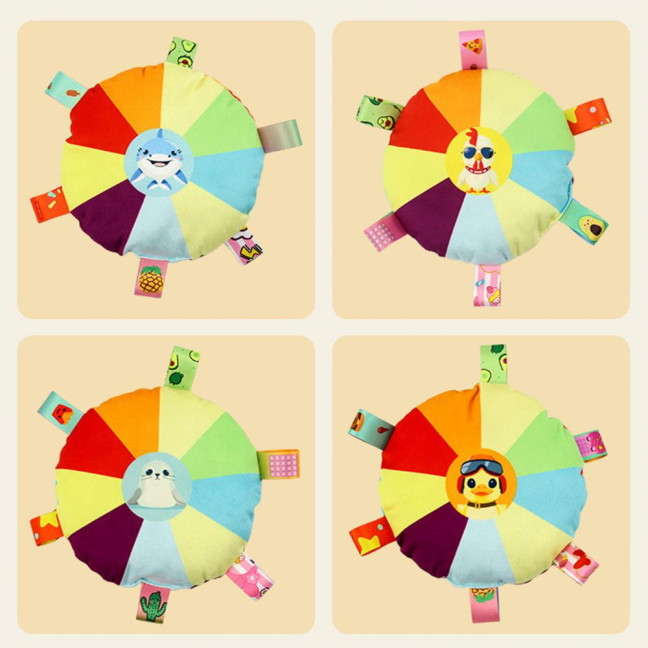 Flying Disc Soft Dog Toy Rainbow Plush Flying Saucer Pet Toss Toy with Bell Interactive Outdoor Training Puppy Chew Toy for Small Medium Large Dogs