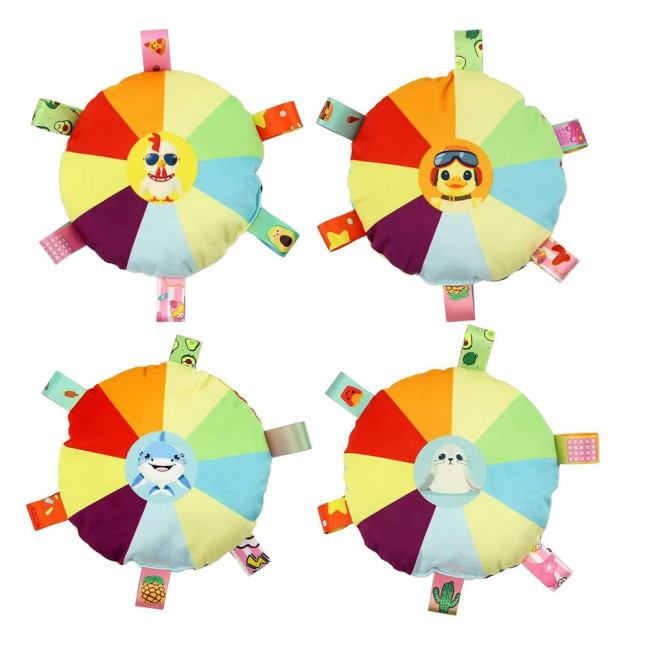 Flying Disc Soft Dog Toy Rainbow Plush Flying Saucer Pet Toss Toy with Bell Interactive Outdoor Training Puppy Chew Toy for Small Medium Large Dogs