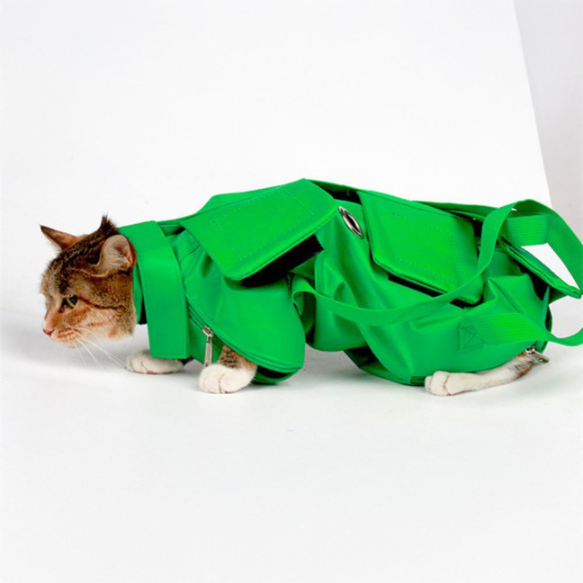 Cat Pouch Carrier Backpack Adjustable Pet Travel Sling Bag with Storage Pocket for Grooming Vet Visits Medication Administration Dental Care Nail Trimming