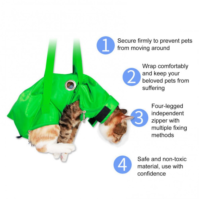 Cat Pouch Carrier Backpack Adjustable Pet Travel Sling Bag with Storage Pocket for Grooming Vet Visits Medication Administration Dental Care Nail Trimming