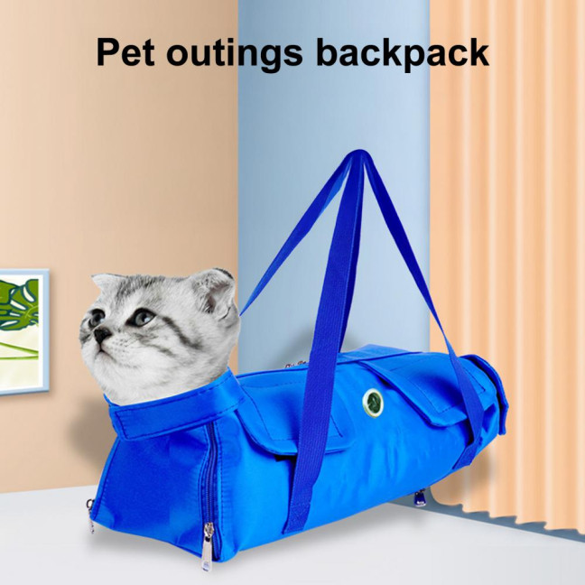 Cat Pouch Carrier Backpack Adjustable Pet Travel Sling Bag with Storage Pocket for Grooming Vet Visits Medication Administration Dental Care Nail Trimming