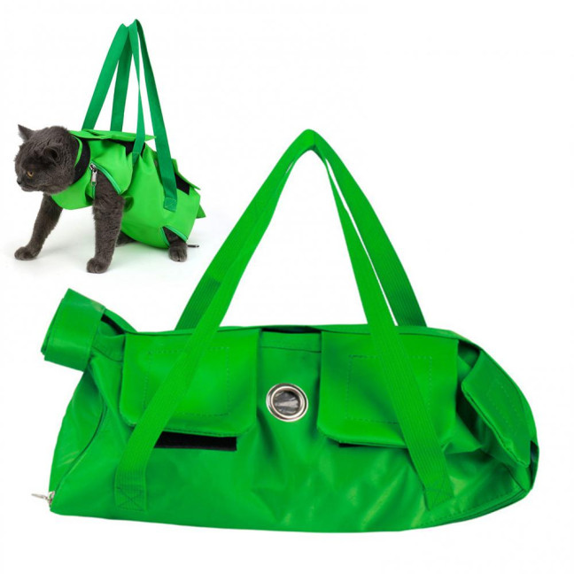 Cat Pouch Carrier Backpack Adjustable Pet Travel Sling Bag with Storage Pocket for Grooming Vet Visits Medication Administration Dental Care Nail Trimming