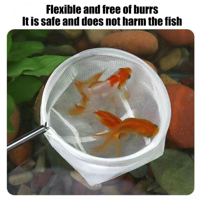 Aquarium Fish Net with Extendable Handle Telescopic Mesh Net for Fish And Shrimp Catching Debris Cleaning Tool for Fish Tank Pond Creek