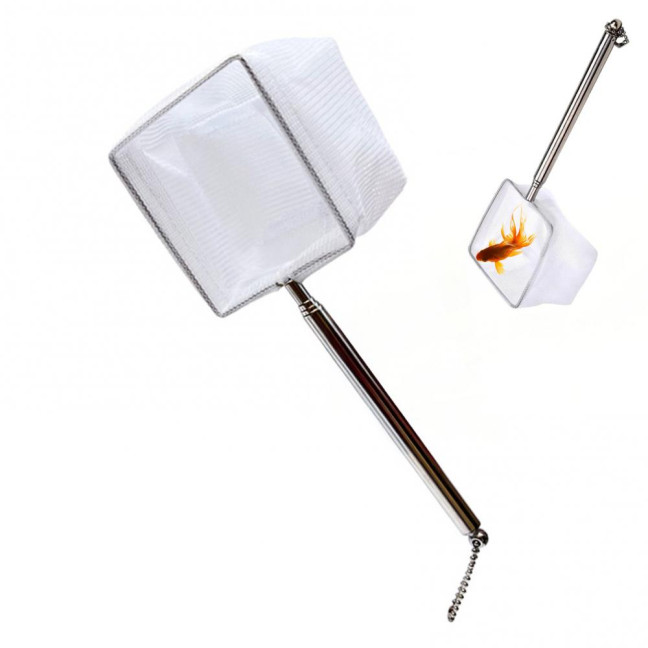 Aquarium Fish Net with Extendable Handle Telescopic Mesh Net for Fish And Shrimp Catching Debris Cleaning Tool for Fish Tank Pond Creek
