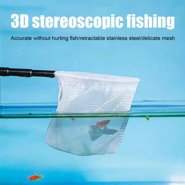 Aquarium Fish Net with Extendable Handle Telescopic Mesh Net for Fish And Shrimp Catching Debris Cleaning Tool for Fish Tank Pond Creek