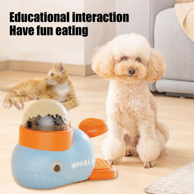Dog Interactive Treat Dispenser Toy 2-in-1 Food Puzzle Slow Feeder Duck-Shaped Enrichment Toy for IQ Training Mental Stimulation