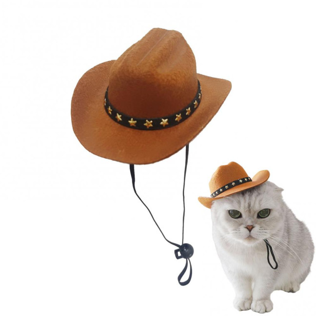 Pet Cowboy Hat Adjustable Dog Cosplay Cap Halloween Christmas Costume Accessory for Dogs Cats Dress Up Party Decoration