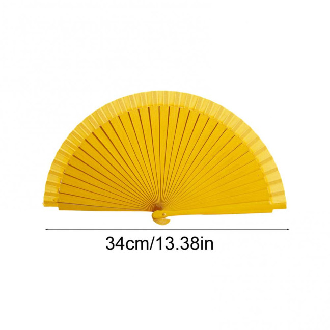 Solid Color Wooden Folding Fan Portable Summer Handheld Cooling Fan Decoration Dance Performance Props Party Costume Accessories 